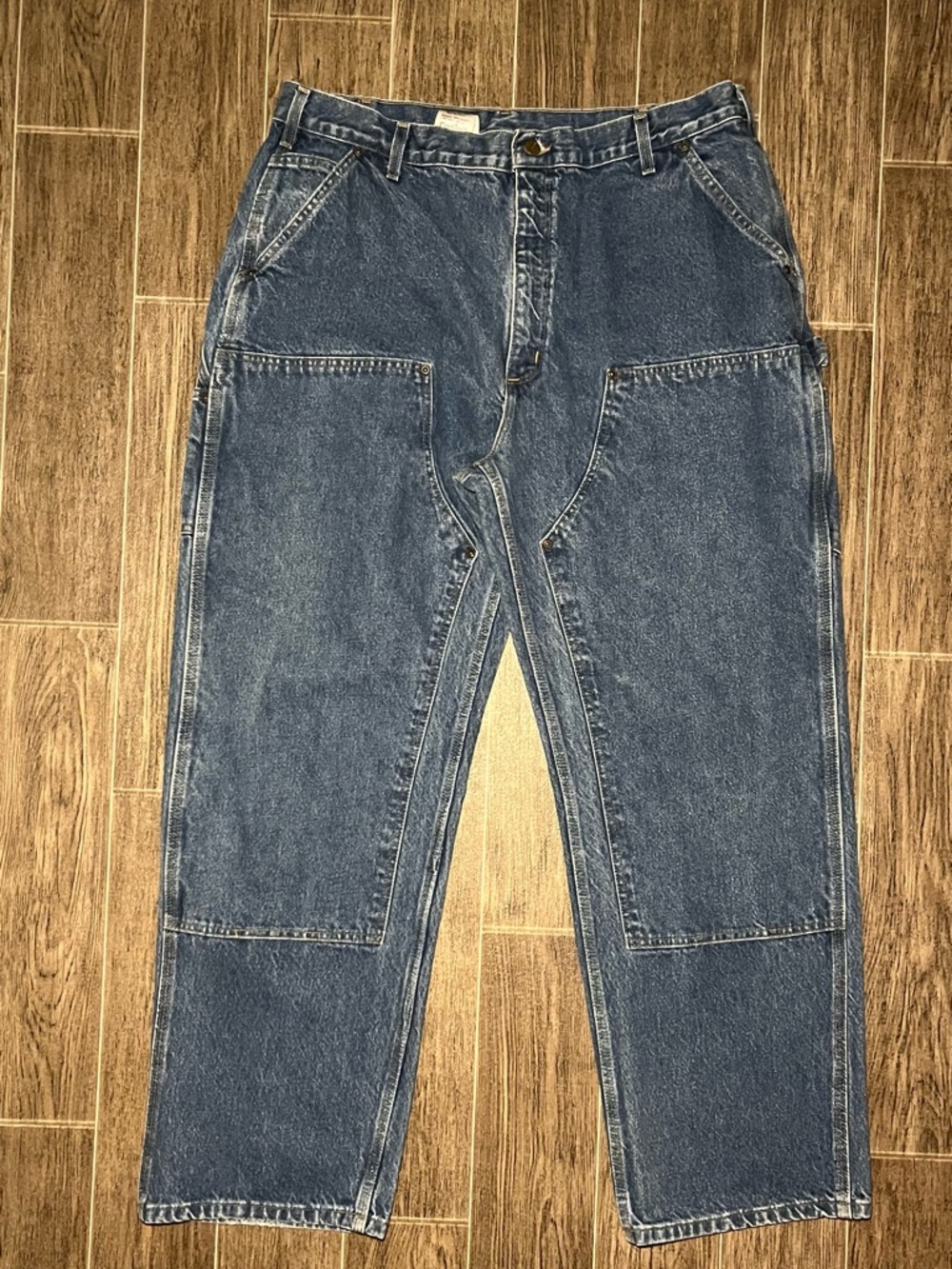 VTG Carhartt Double Knee Dungaree Fit Jeans B73 DST Logger Men’s 42x32